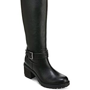 •Zodiac• Georgia Block-Heel Lug-Riding Boots-black